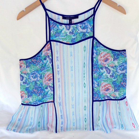 BCBGMaxAzria Tops - Gently Worn Gorgeous Sexy BCBGMaxazria Floral Sheer Top Size Large